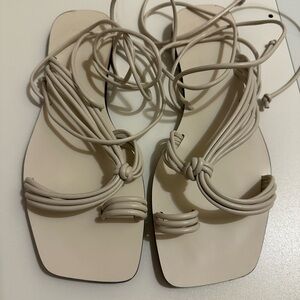 Zara Cream Strappy Sandals